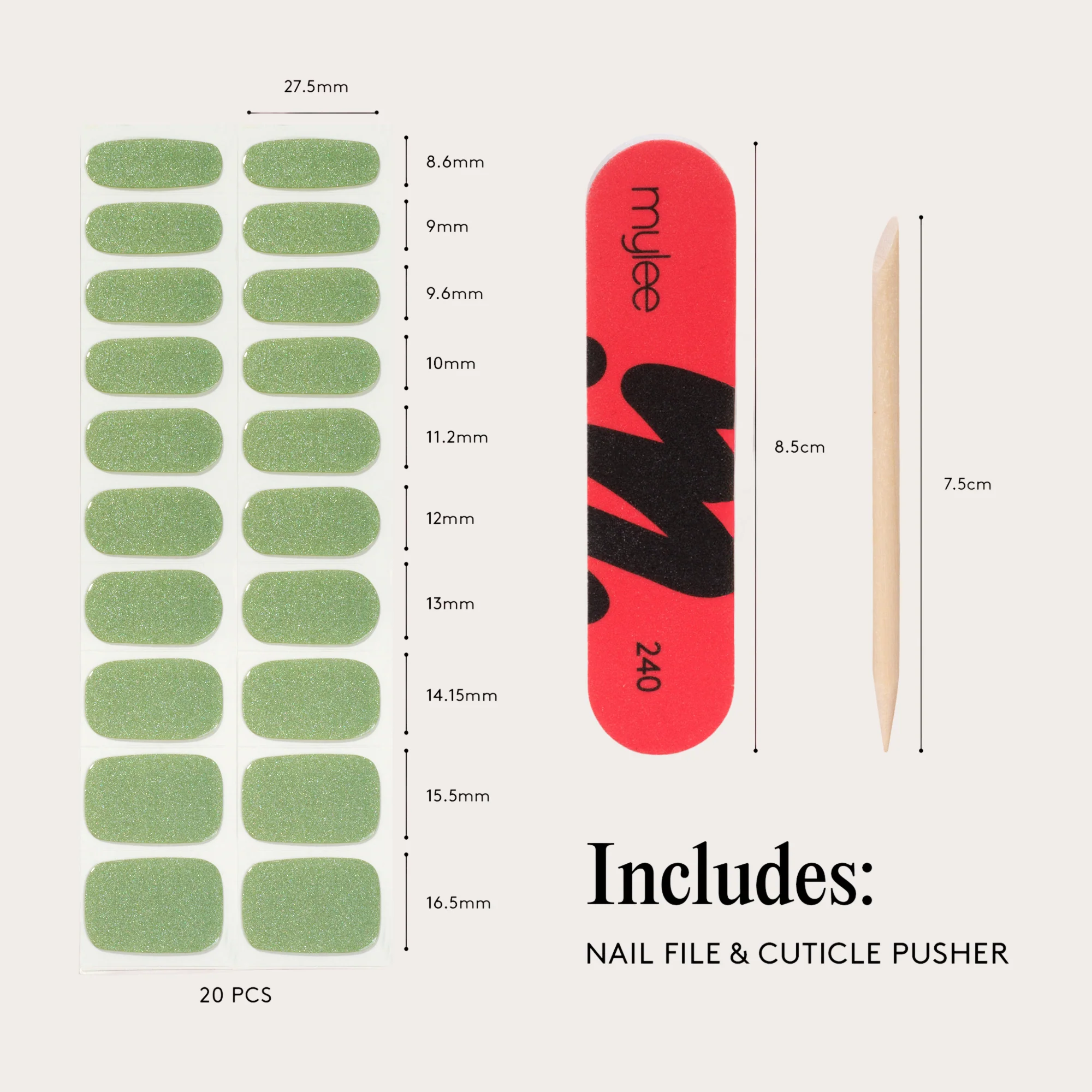 Mylee Gel Nail Wraps - Pistachio Macaron - Image 11