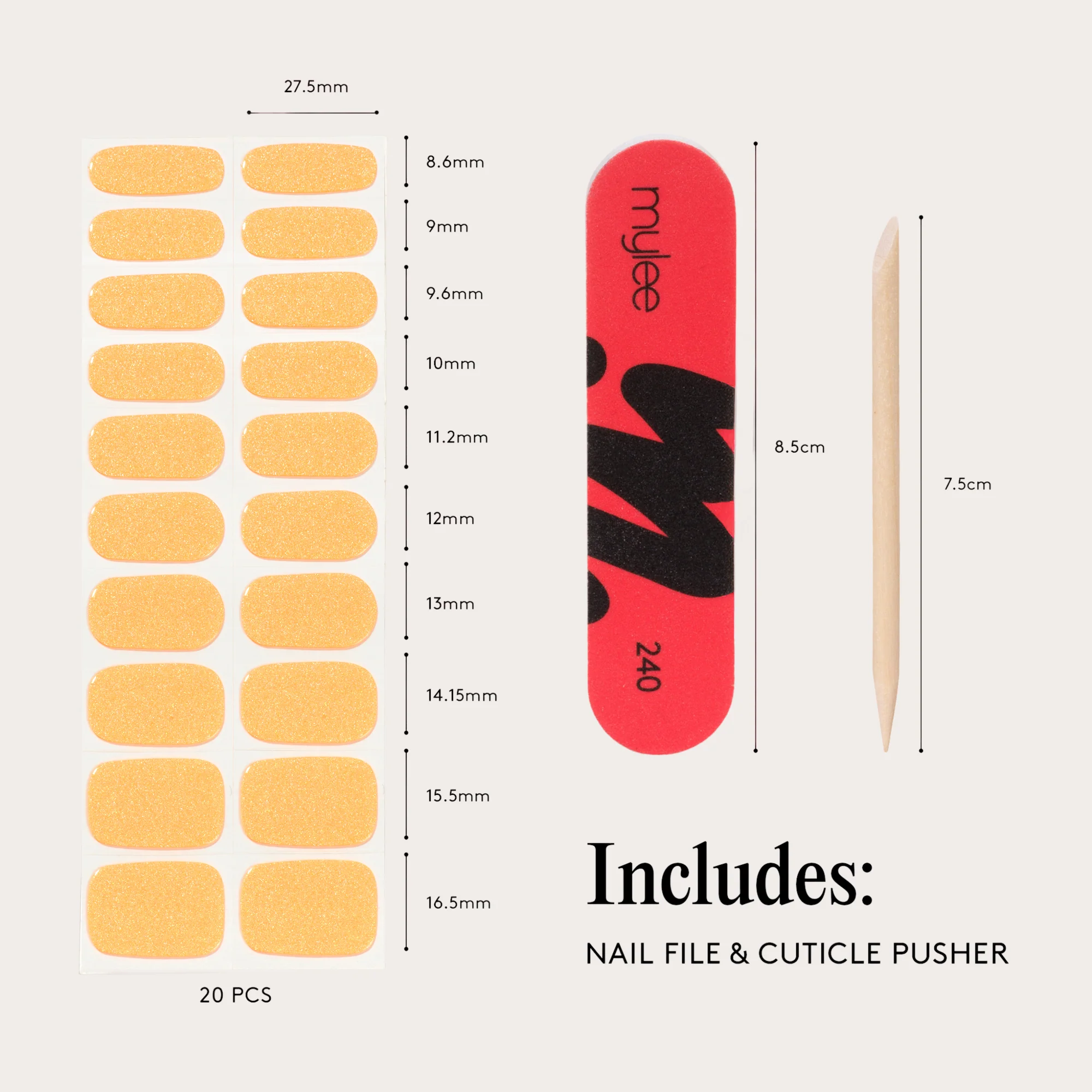 Mylee Gel Nail Wraps - French Marigold - Image 12