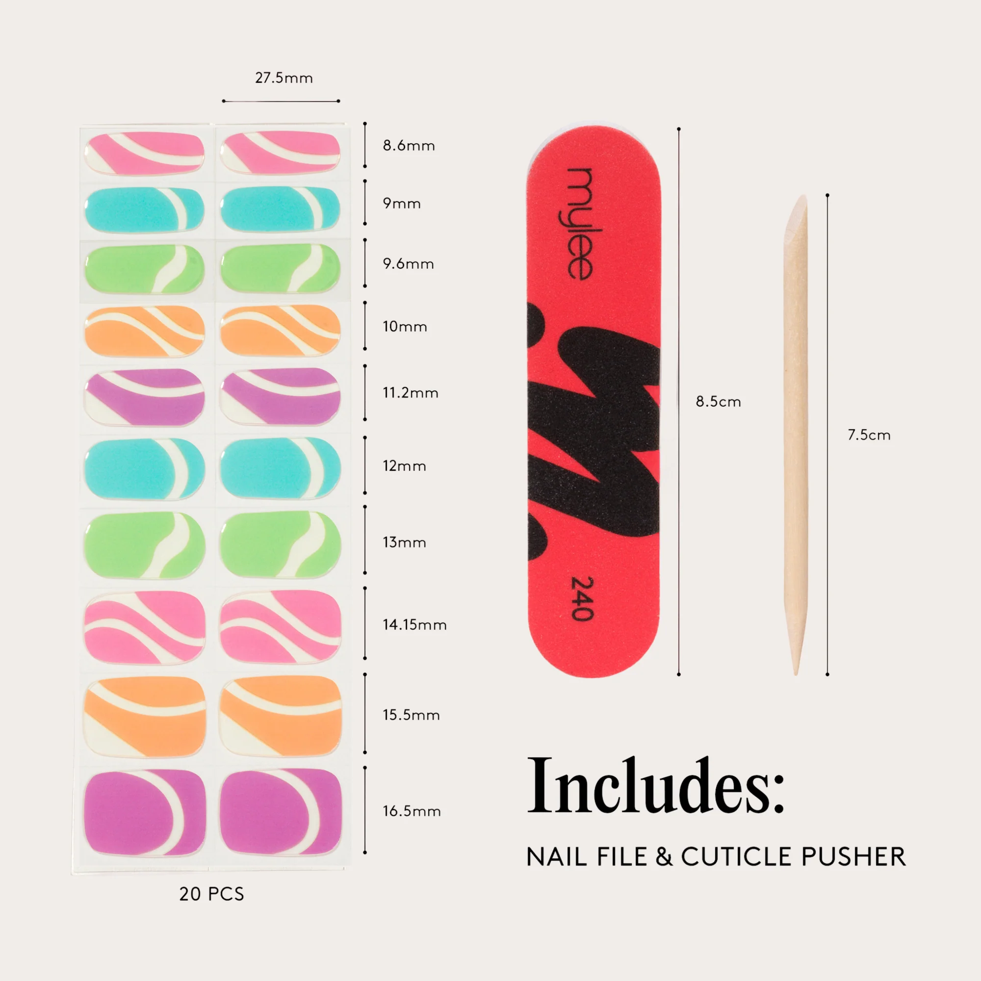 Mylee Gel Nail Wraps - Love-Love - Image 12