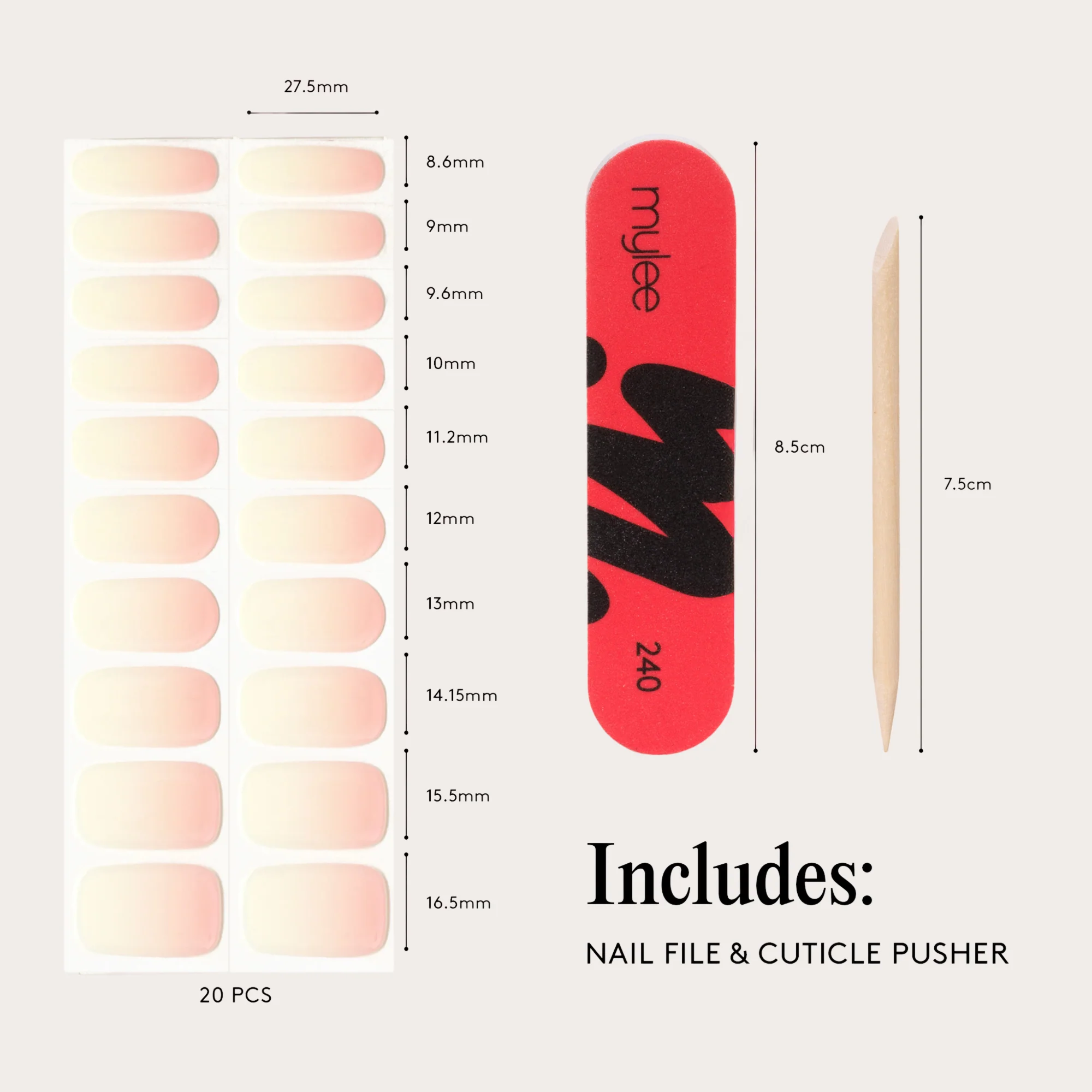 Mylee Gel Nail Wraps - Marshmallow Melt - Image 10