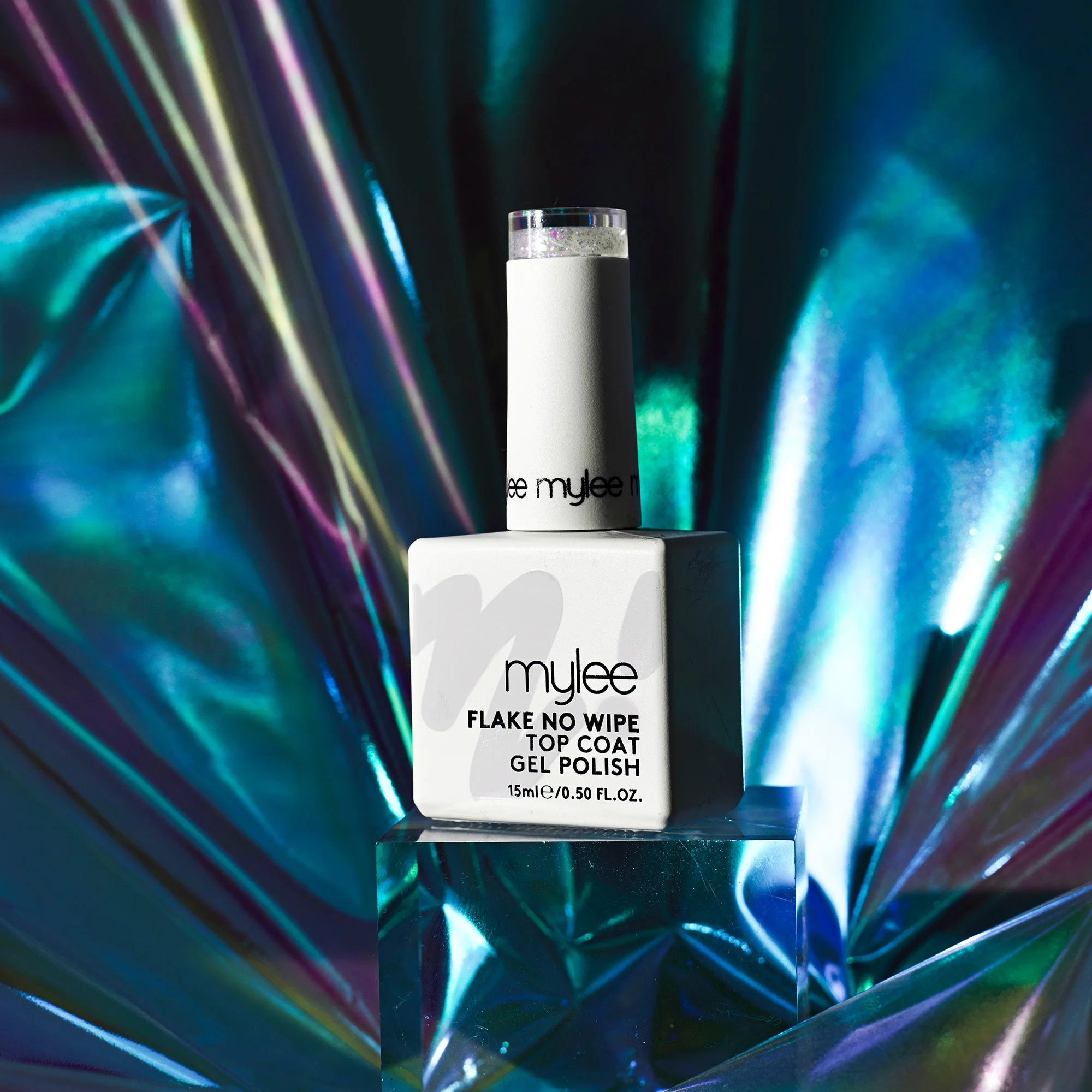 Mylee No Wipe Top Coat Gel Polish - Iridescent Flake - Image 3