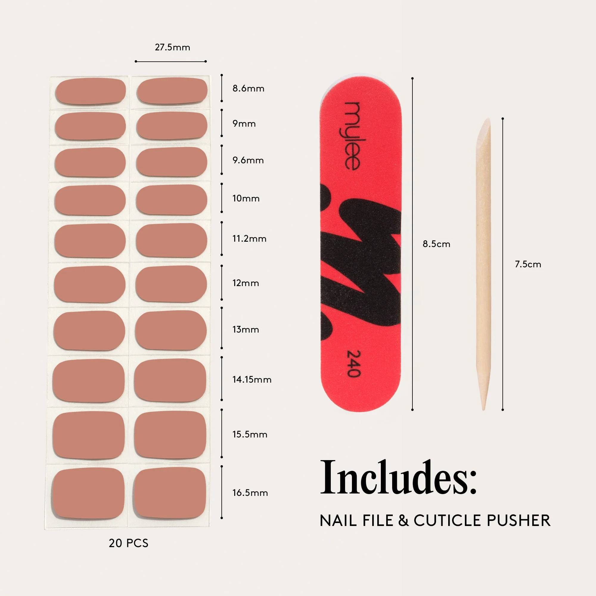 Mylee Gel Nail Wraps - Naturally Darling - Image 9